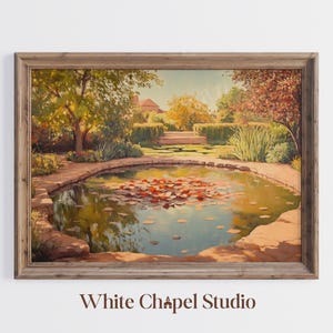 Impression d&#39;art de nénuphar | Décoration murale impressionniste pour bassin | Paysage botanique de style Claude Monet | Tableau vintage sur nénuphar | Téléchargement numérique