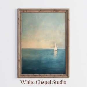 Vertical Sailboat Painting, Printable Sailboat Art, Coastal Home Decor, Nautical Wall Art, Digital Download Art, Coastal Sailboat Print
