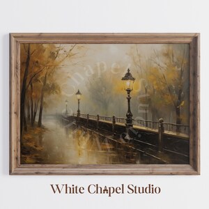 Herbst Malerei, Herbst Kunst, Herbst Kunst, Herbst Malerei, Herbst Kunst, Vintage Stil Malerei, Digitaldruck, Kunst über Brücke