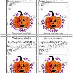 Happy Mail Swap Insert Tag/Swap/Wish/RAK/Prize/Pumpkin Wreath Digital Download