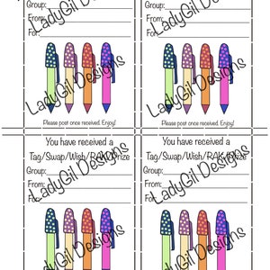 Happy Mail Tausch Einsatz Tag/Tausch/Wunsch/RAK/Preis/Stifte Digital Download