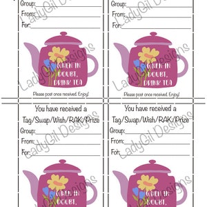 Happy Mail Swap Insert Tag/Swap/Wish/RAK/Prize/When in Doubt Digital Download