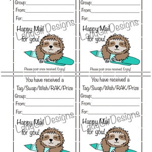 Happy Mail Tausch Einfügen Tag/Tausch/Wunsch/RAK/Preis/Faultier Digitaler Download