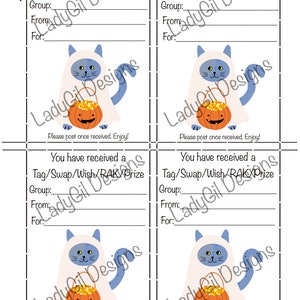 Happy Mail Tausch Einsatz Tag/Tausch/Wunsch/RAK/Preis/Ghost Cat Digital Download