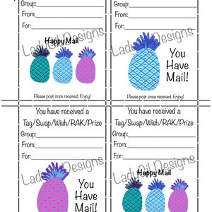 Happy Mail Tausch Insert Tag/Tausch/Wunsch/RAK/Preis/Ananas Digitaler Download