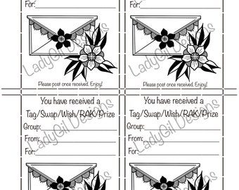 Swap Rak Tags Happy Mail Swap Insert Tag | Coffee | Swap | Wish | RAK | Prize ...