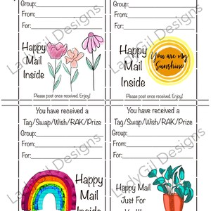 Happy Mail Swap Insert Tag/Swap/Wish/RAK/Prize  Digital Download