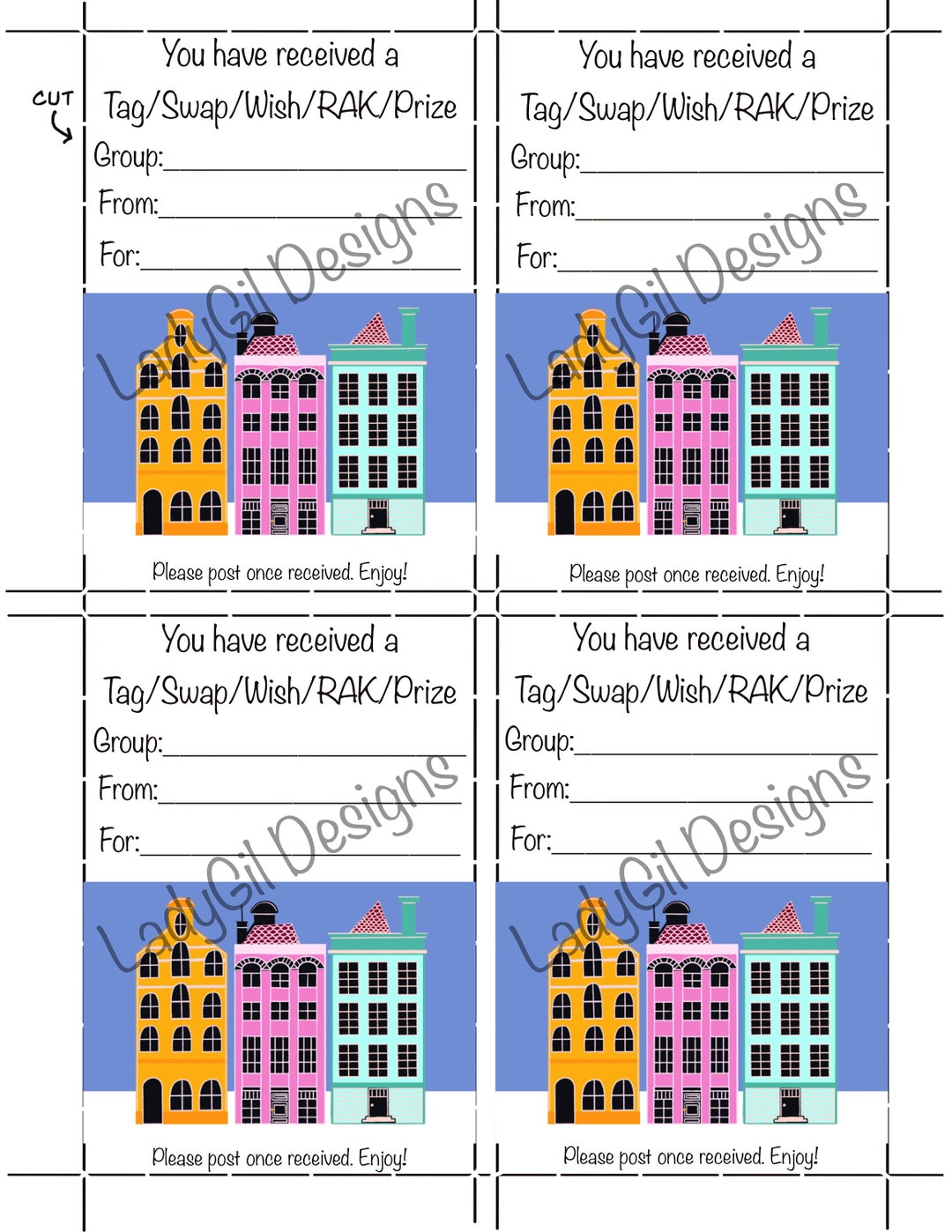 Happy Mail Swap Insert Tag/swap/wish/rak/prize Digital Download - Etsy
