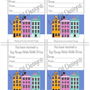 Happy Mail Swap Insert Tag/Swap/Wish/RAK/Prize  Digital Download