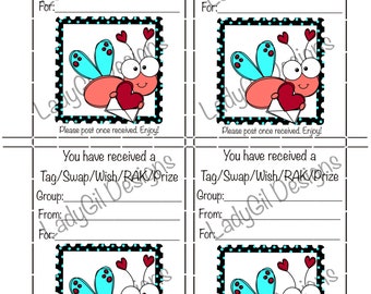 Happy Mail Swap Insert Tag/Swap/Wish/RAK/Prize/Bug Digital Download