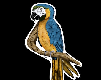 Parrot Sticker Premium Matte Laminate Vinyl - tropical bird sticker great for sports bottles, laptops, books, also great for gifting!