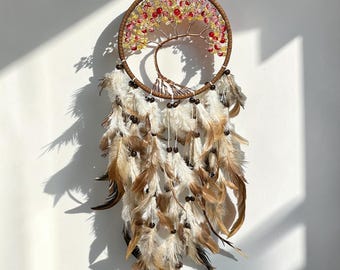 Exquisite Handwoven Tree of Life Dreamcatcher – Native Dreamcatcher, Feather Wall Hanging, Boho & Spiritual Decor