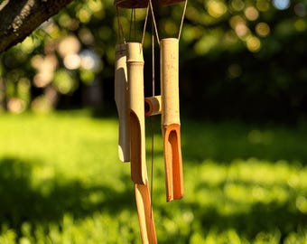 Handmade Majestic Bamboo Wind Chimes | Outdoor Garden Meditation Sound Healing Memorial Zen Vibes