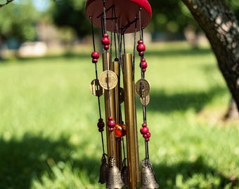Japanese Style Metal Wind Chime | Garden Decor, Luck Charm, Memorial Sound Healing