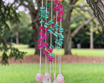 Enchanting Mediterranean Shells Wind Chime – Outdoor Garden Windchimes | Memorial & Sympathy Chime | Soothing Meditation Sound