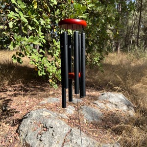 Handmade Elegant Metal Windchime | 6 Tube Aluminum Wind Chimes for Outdoor Garden & Patio Decor | Zen Meditation Sound Artisanal Craft