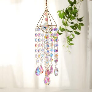 Handmade Enchanted Crystal Sun Catcher | Unique Rainbow Maker for Windows , Patios | Hanging Crystals & Garden Ornament