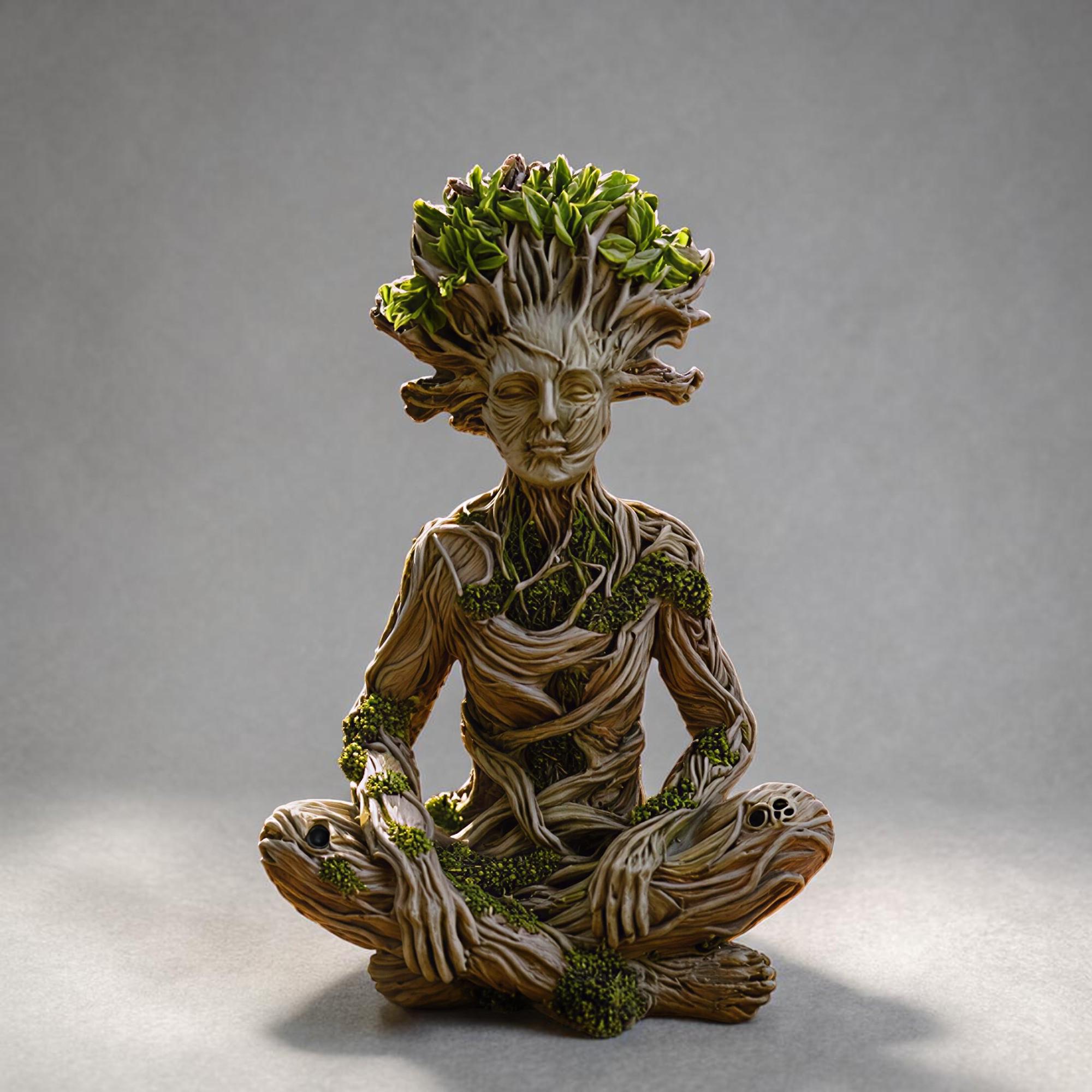 Tree Men Resin Forest Goddess and Green Man Resin Figurines: Meditative Woodland Decor ...