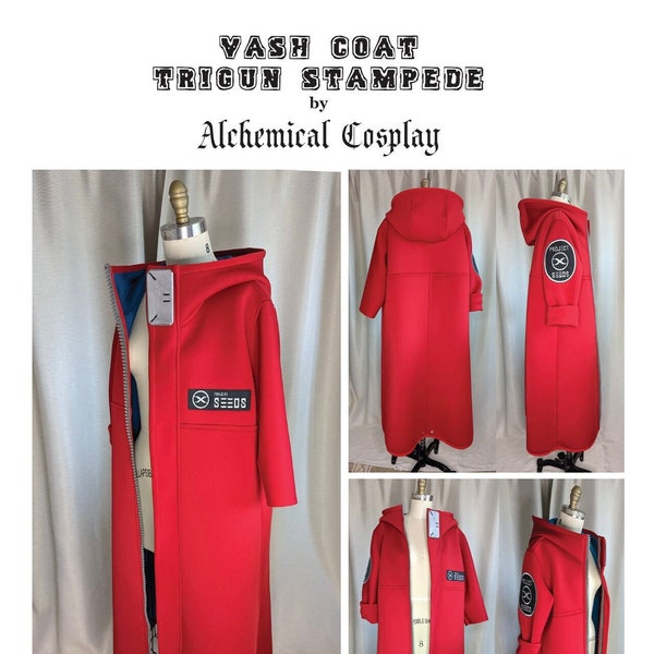Trigun Stampede Vash Coat - COSPLAY - Digital Download PDF Sewing Pattern with Instructions & Resources, INTERMEDIATE skill level