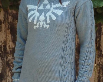 Hyrule Crest Sweater pattern - Legend of Zelda inspired intarsia pullover