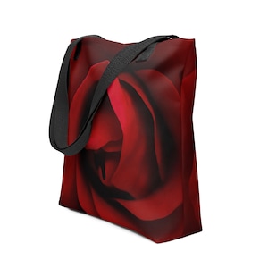 Schöne rote Rosen-Einkaufstasche - Lebendige, stilvolle, detaillierte Blumenfotografie - Perfektes Geschenk für Natur- und Blumenliebhaber & romantische Anlässe