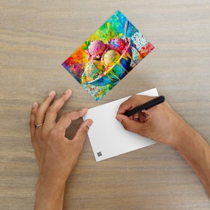 Bunte Eiscreme Schüssel Postkarte - Lebendiges, stilvolles Ölgemälde - Perfektes Geschenk für Dessert-Liebhaber, Spaß Und Wunderliche Stationäre Kunst & Dekor