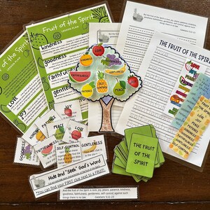 Frucht des Geistes Bündel, Lernen, Schule, Unterricht, Ressourcen, Aktivitäten, Arbeitsblätter, Printable, Homeschool, Bibel