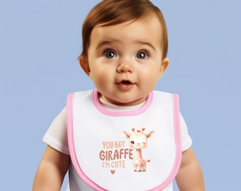 Babero de jersey con ribete en contraste para bebés - Regalo para bebés - Regalo de baby shower
