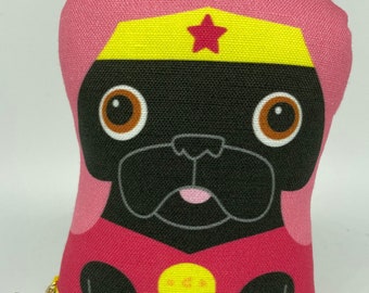 Wonder Pug – Small Black Pug Plush