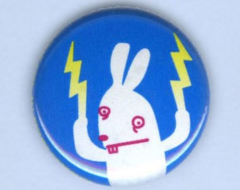 Lightning Bunny 1" Pin-Back Button