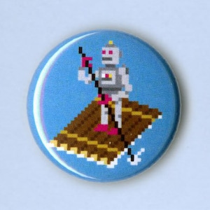 Rafting Robot 1&quot; Pin-Back Button