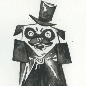 Vampire Pug – Ink Drawing