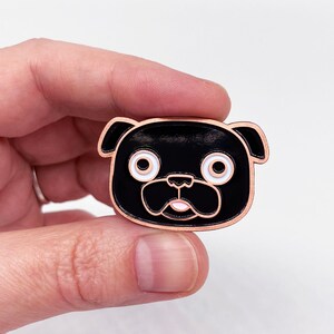 Black Pug Enamel Pin image 3