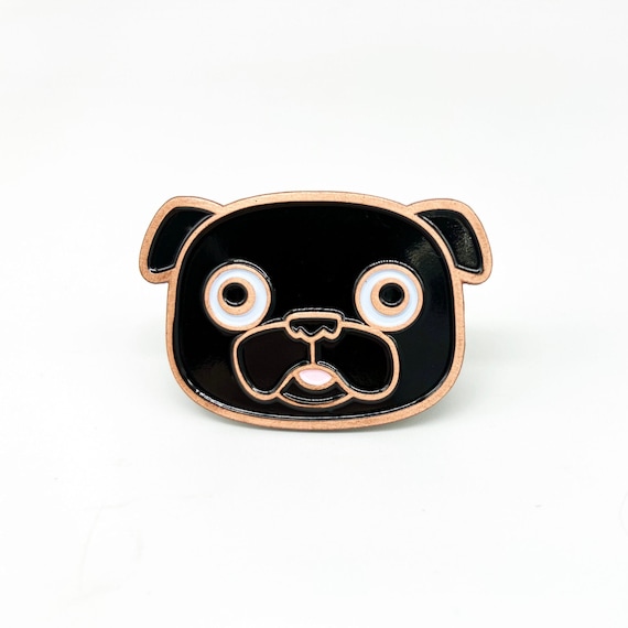 Black Pug Enamel Pin