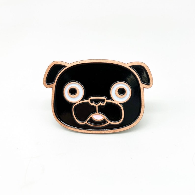 Black Pug Enamel Pin image 1