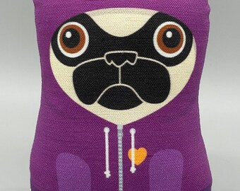 Purple Hooded Sweatshirt - Small Pug Plush