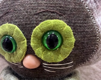 Handcrafted Wool Art Doll “Ivy”  : Ragdoll Style Fiber Collectible, Upcycled Made in Washington