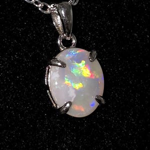 1.35CT Mintabie Solid Opal in ss Pendant