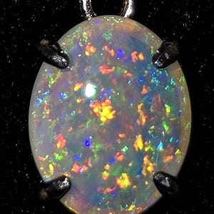 1.4 CT. Solid Natural Mintabie Opal in ss Pendant