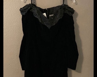 Vintage 80s black gothic dress