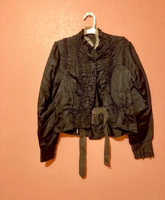 XXS 1800s Victorian Bodice Cotton Long Sleeve Top As Is