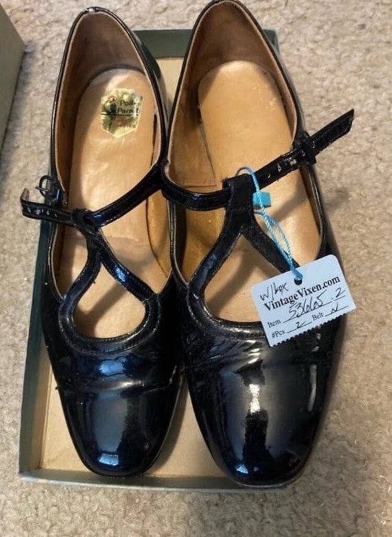 Vintage girls black mary jane shoes