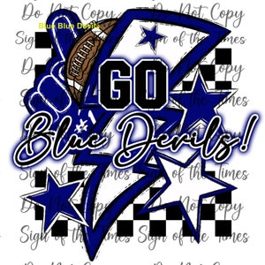 Ready to Press DTF Transfer Blue Devils Mascot #0911ED