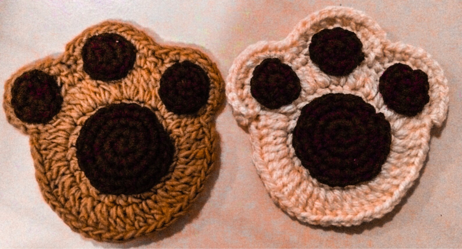 Paw print coaster crochet pattern Etsy