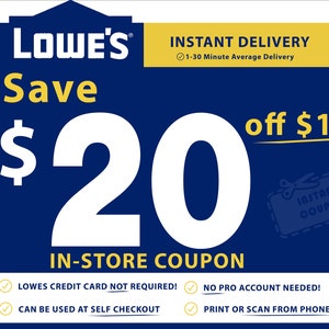 LOWES 20 OFF 100 COUPON - Scan directly from phone or print. Works at self checkout, use as many as you want with separate transactions!