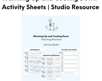 Dance Studio Activity Sheet Bundle for Students - Warming Up & Cooling Down