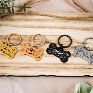 Custom Dog Bone Pet Tag,Personalized Bone Dog Tag,Engraved Dog Bone Tag,Bone Shape Tag,Dog Collar Tag,Stainless Steel Pet ID Tag,Pet Gift