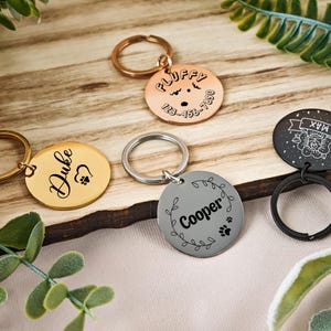 Custom Double-Sided Engraved Pet ID Tag,Personalized Dog Name Tag,Cute Dog ID Tag,Puppy Tag,Pet Dog Tag,Dog Collar Tag,Tag for Dogs