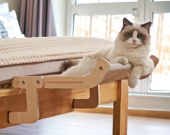 Cómoda cama para gatos / Hamaca para gatos Macrame para cama o armario / Muebles modernos para gatos / Regalo boho para amantes de los gatos / Percha para cama de gato / Hamaca para gatos