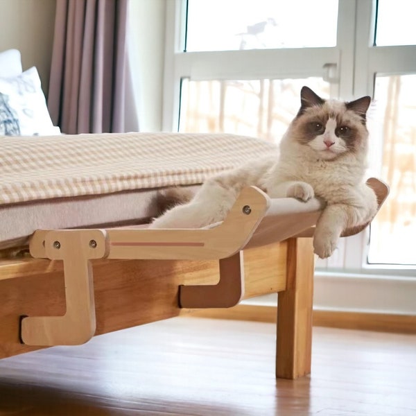Comfy Cat Bed | Macrame Cat Hammock for Bed or Wardrobe | Modern Cat Furniture | Boho Cat Lover Gift | Cat Bed Perch | Cat Hammock